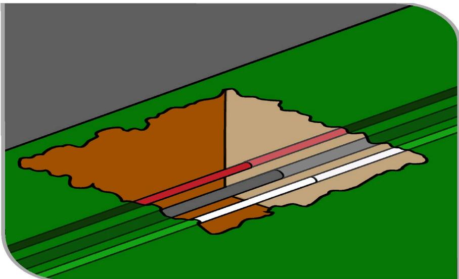 Underground essential services exposed by potholing